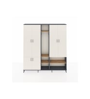 Arges Dolap 15 Raflı 5 Kapaklı Tek Askılı 220x30x243 Antrasit-Aytaşı/Çam