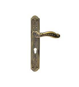 Antika Tarz Dekoratif Pirinç Ulu Model Desenli Oda Kapı Kolu - 354x57 mm, Antik TG-V 5555