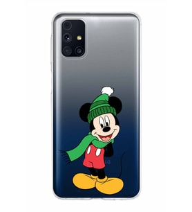 Samsung Galaxy M31s Kapak Mickey Mouse Tasarımlı Şeffaf Silikon Kılıf