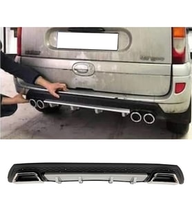 Renault Kangoo Gri Difüzör Çiftli Kare Egzoz Görünümlü D Tip Difizör