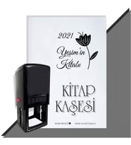 Kişiye Özel Çiçek Buketi 9 2021 Otomatik Kitap Kaşesi (Siyah)
