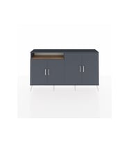 Arges Konsol 4 Raflı 4 Kapaklı 176x30x99 Antrasit-Antrasit/Çam