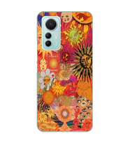 Xiaomi Mi 12 Lite Uyumlu Vintage Kolaj Desenli Şeffaf Telefon Kılıfı