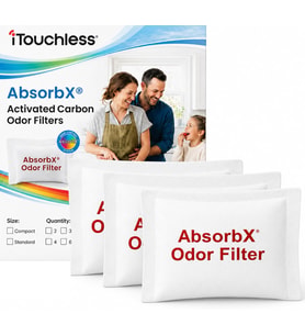 3'lü Paket AbsorbX Koku Gidericiler Emer, Doğal Aktif Karbon, Biyobozunur, Koku Bölmeli 13 Gal Çöp Kovası ile kullanım için, Filtre, 3 Adet