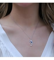 Deniz Atı Zirkon Taşlı Gümüş Kolye