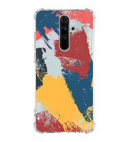 Xiaomi Redmi Note 8 Pro Köşe Korumalı Antişok Kapak Brushstroke Tasarımlı Şeffaf Silikon Kılıf