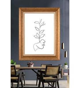 Altın Varaklı  Çerçeveli Paspartulu Tablo ndd799 (Gold)
