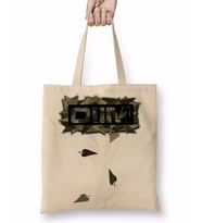 Logo Dıım floral Camuflado Bez Çanta Uzun Saplı
