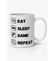 Game Döngü Eat Sleep Game Repeat Beyaz Kupa Bardak
