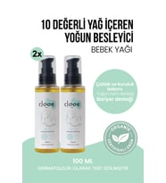 Yenidoğan Uyumlu Konak Temizliği ve Masaj Etkili Yağlı His Bırakmayan Nemlendirici Organik Sertifikalı Bebek Yağı 2x100 ml