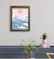 BK Gift Otel Odası Konseptli Doğal Masif Ahşap Çerçeveli Tablo 45x65cm-107