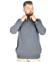 Mode XL Büyük Beden Kazak Yarım Balıkçı 22208 İndigo