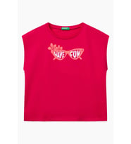 Benetton Kız Çocuk Tişört (Fuşya)