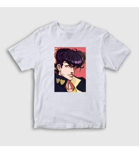 Presmono Unisex Çocuk Beyaz Josuke Joestar Anime Jojo T-Shirt 321799tt