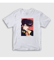 Presmono Unisex Çocuk Beyaz Josuke Joestar Anime Jojo T-Shirt 321799tt