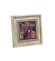 Kapadokya Göreme Karanlık Kilise Freski - Deesis Baskılı Taş Tablo 20x20