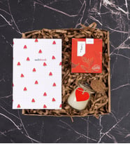 Çilek Defter, Kahve, Mum Hediye Kutusu 