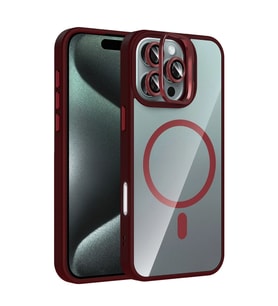 Joko Apple İphone 16 Pro Remim Lensli Magsafe Standlı Kapak - Bordo