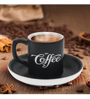 BK Gift Kişiye Özel Coffe Tasarımlı Siyah Renk Türk Kahvesi Fincanı-4, Arkadaşa Hediye, Sevgiliye Hediye, Yıl Dönümü Hediyesi
