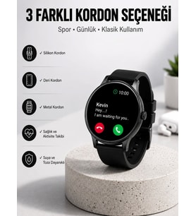 Akıllı Saat Sesli Görüşme Bluetooth Bağlantılı 3 Kordonlu Yeni Nesil