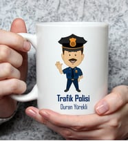 Kişiye Özel Trafik Polisi Tasarımlı Kupa Bardak