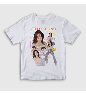 Presmono Unisex Çocuk Beyaz Poster Kim Sejeong T-Shirt 524029tt (Beyaz)