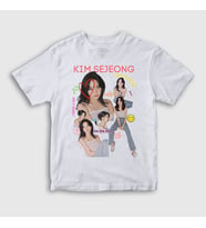 Presmono Unisex Çocuk Beyaz Poster Kim Sejeong T-Shirt 524029tt (Beyaz)