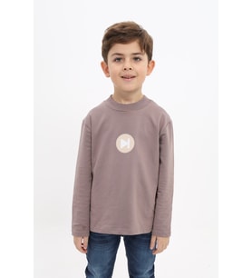Toontoy Erkek Çocuk Baskılı Sweatshirt (Acı Kahve)