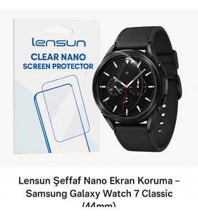 Lensun Şeffaf Nano Ekran Koruma – Samsung Galaxy Watch 7 Classic (44mm) 6 Adet Bir Arada