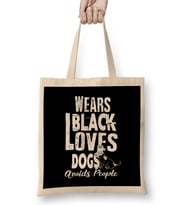 Wears Black Loves Dogs Avoids People Introvert Bez Çanta Uzun Saplı