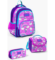 Coral High Kids Mor Açık Pembe Unicorn Desenli 3'lü Okul Çanta Seti SET0123404