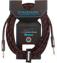 Ibanez Si20-Bw 20 Ft 2 Straight Plugs Standart Dokuma Enstrüman Kablosu - Siyah/Şarap Kırmızısı