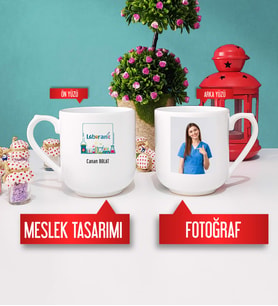 Laborant Kupa Bardak Oval Fotoğraflı