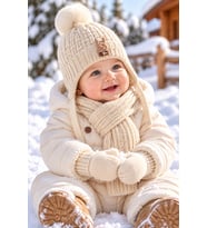KİTTİ 26150-01 0-18 AY KIZ BEBEK ATKI BERE ELDİVEN SET