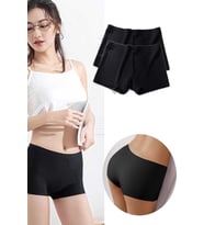 2 Adet Kadın Dikişsiz Görünmez İz Yapmaz Mini Şort Boxer Siyah