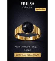 Sertifikalı Şungit Doğal Taş Yüzük – Kader Dönüşüm Enerji Ayarlanabilir (Çok Renkli)