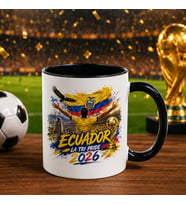 BK Gift Ekvator Taraftar Temalı 2026 Dünya Kupası Tasarımlı Siyah Kupa Bardak