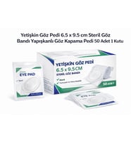 Yetişkin Göz Pedi 6.5 x 9.5 cm Steril Göz Bandı Yapışkanlı Göz Kapama Pedi 50 Adet 1 Kutu