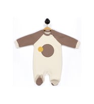 Reglan Kol 3 İplik Patikli Bebek Tulum (Kahverengi)