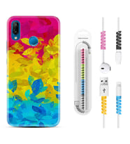 Huawei P20 Lite Mate 10 20 Lite Pro P40 Lite KılıfKablo Koruma Spiral Silikon Yapraklar 1634