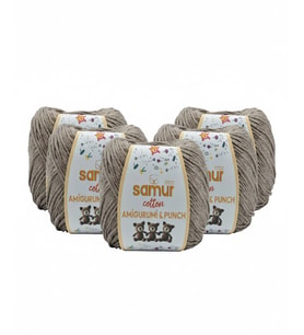 Amigurumi Pamuk Oyuncak Punch Panç Örgü Ipi Koyu Bej 50 gr 5 Adet