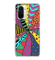 PrintiFy Xiaomi Poco F3 ile Uyumlu 1mm Slim Fit Retro Renkler 4 Baskılı Şeffaf  Kılıf