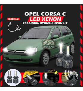 Opel Corsa C 2000-2006 Uzun Far Uyumlu Şimşek Etkili Led Xenon Premium Series H7