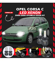 Opel Corsa C 2000-2006 Uzun Far Uyumlu Şimşek Etkili Led Xenon Premium Series H7