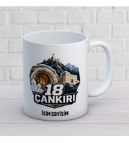 Kişiye Özel 18 Çankırı Baskılı Kupa – Tuz Mağarası ve Dağ Temalı Modern İsimli Memleket Kupası