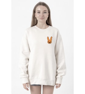 Bad Bunny Halloween Beyaz Kadın 2ip Sweatshirt