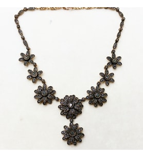 Aşina Gümüş - Papatya Elmas Montür Muhteşem yy. Ottoman Style Gerdanlık Kolye