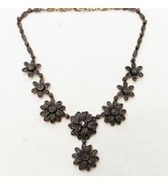 Aşina Gümüş - Papatya Elmas Montür Muhteşem yy. Ottoman Style Gerdanlık Kolye