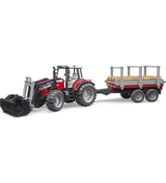 Bruder Massey Ferguson 7480 Traktör & Kütük Taşıyıcı Römork 02046