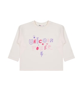 Civil Girls Unicorn Power Baskılı 2-5 Yaş Sweatshirt - Ekru
